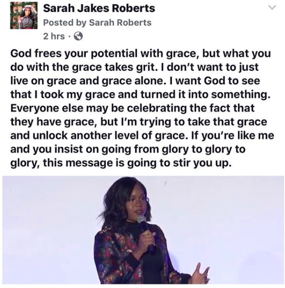 (Image: Sarah Jakes-Roberts, Instagram )