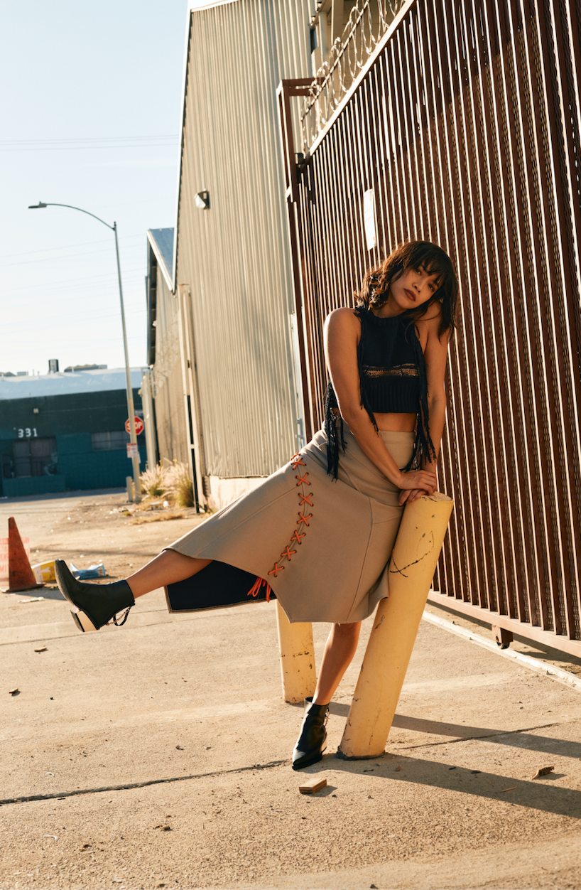  Model shot in downtown Los Angeles, styled by Emily Burnette.  