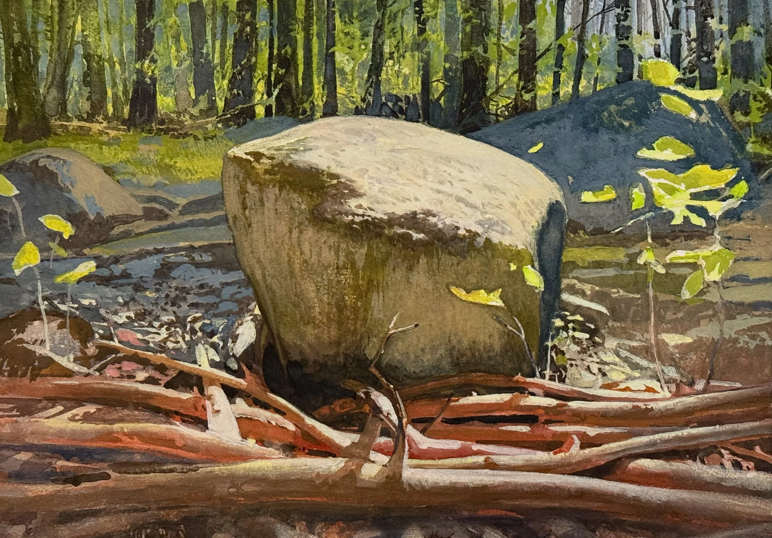  Quarry Stone  Watercolor and Gouache on Arches watercolor paper 8×11-1/4” 