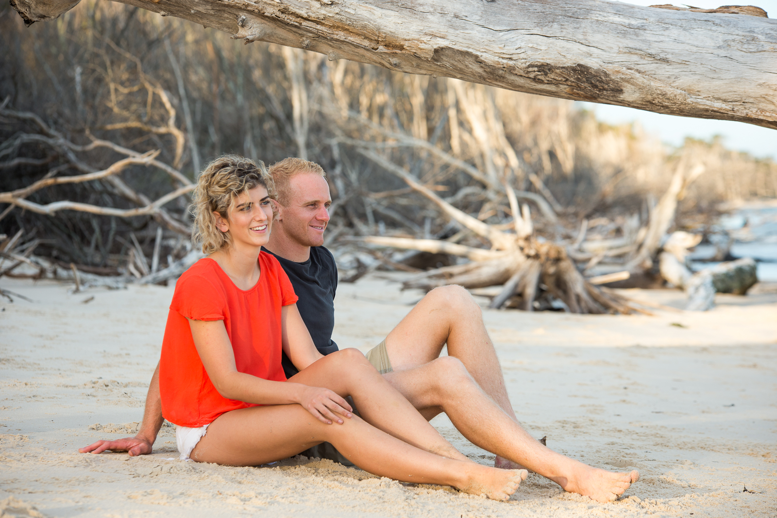 Couple on beach afternoon portrait
