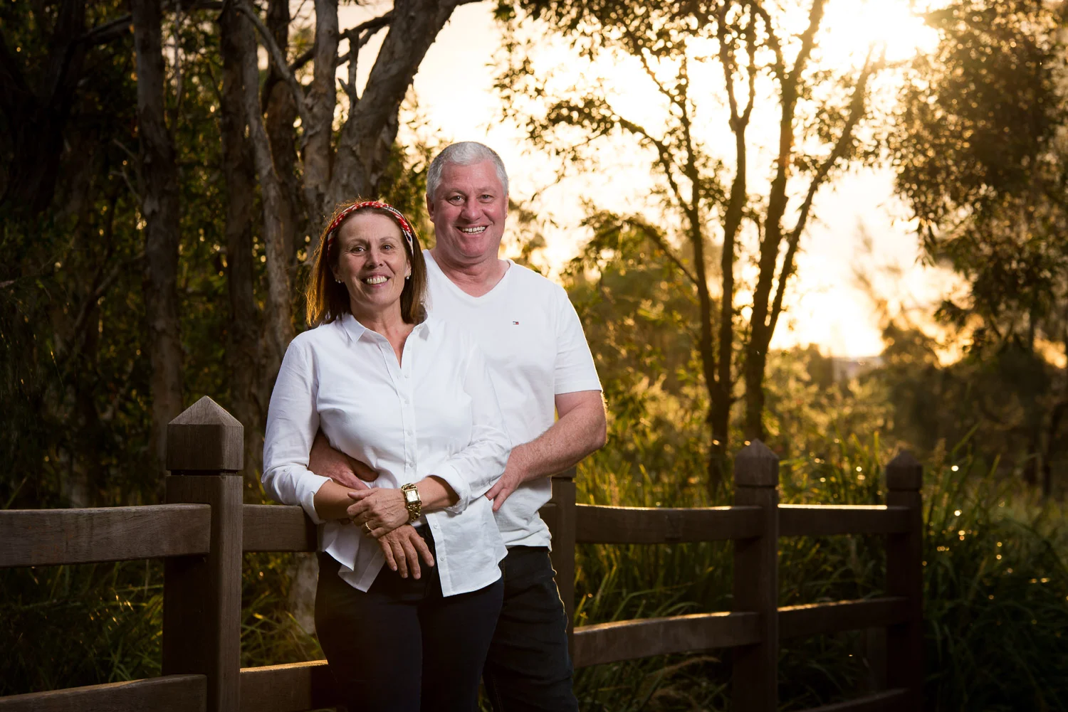 Late afternoon adult family portraits at Lake Eden North Lakes Stuart C Photography Caboolture Outdoor Portrait Photographer