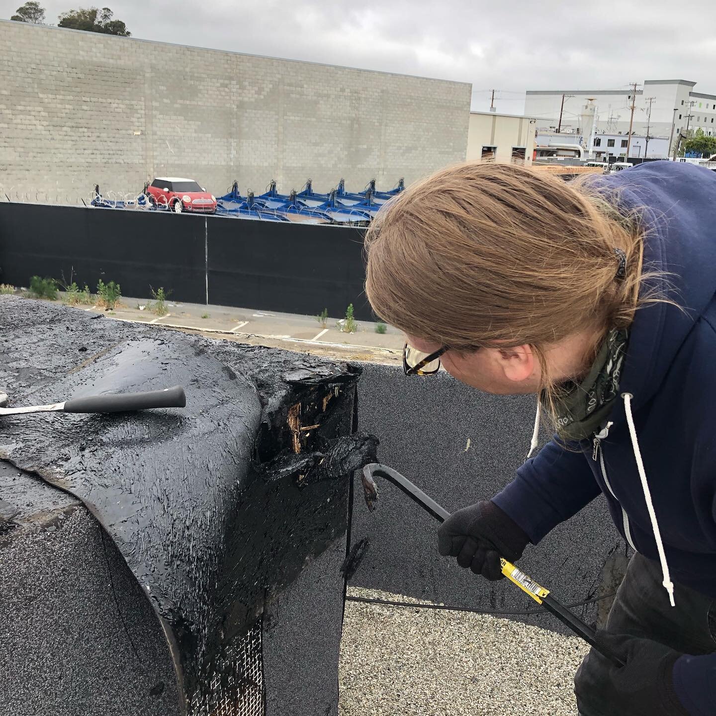 We&rsquo;re taking steps towards reopening. First things first: fixing our legacy HVAC system. Took a lot of sweat and swearing to unearth this ancient exhaust fan which was built into a box on our roof with no access panel and covered with 5 layers 