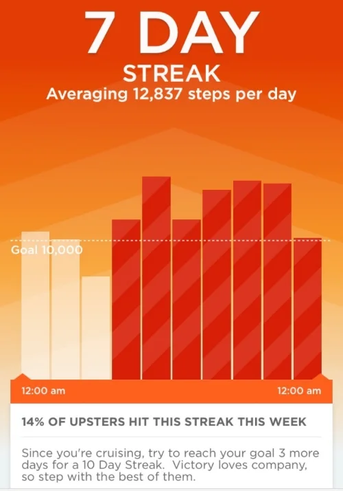 Screenshot from my UP app showing my 7 Day streak.