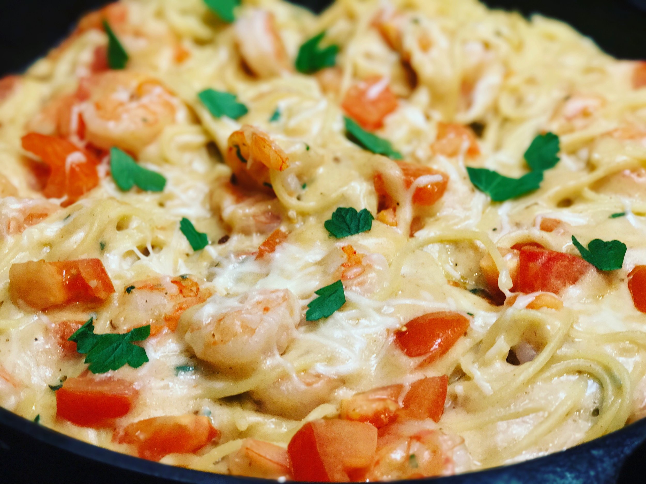 Garlic shrimp pasta
