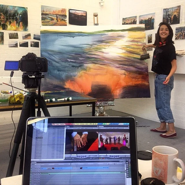 Filming in the studio, June 2014