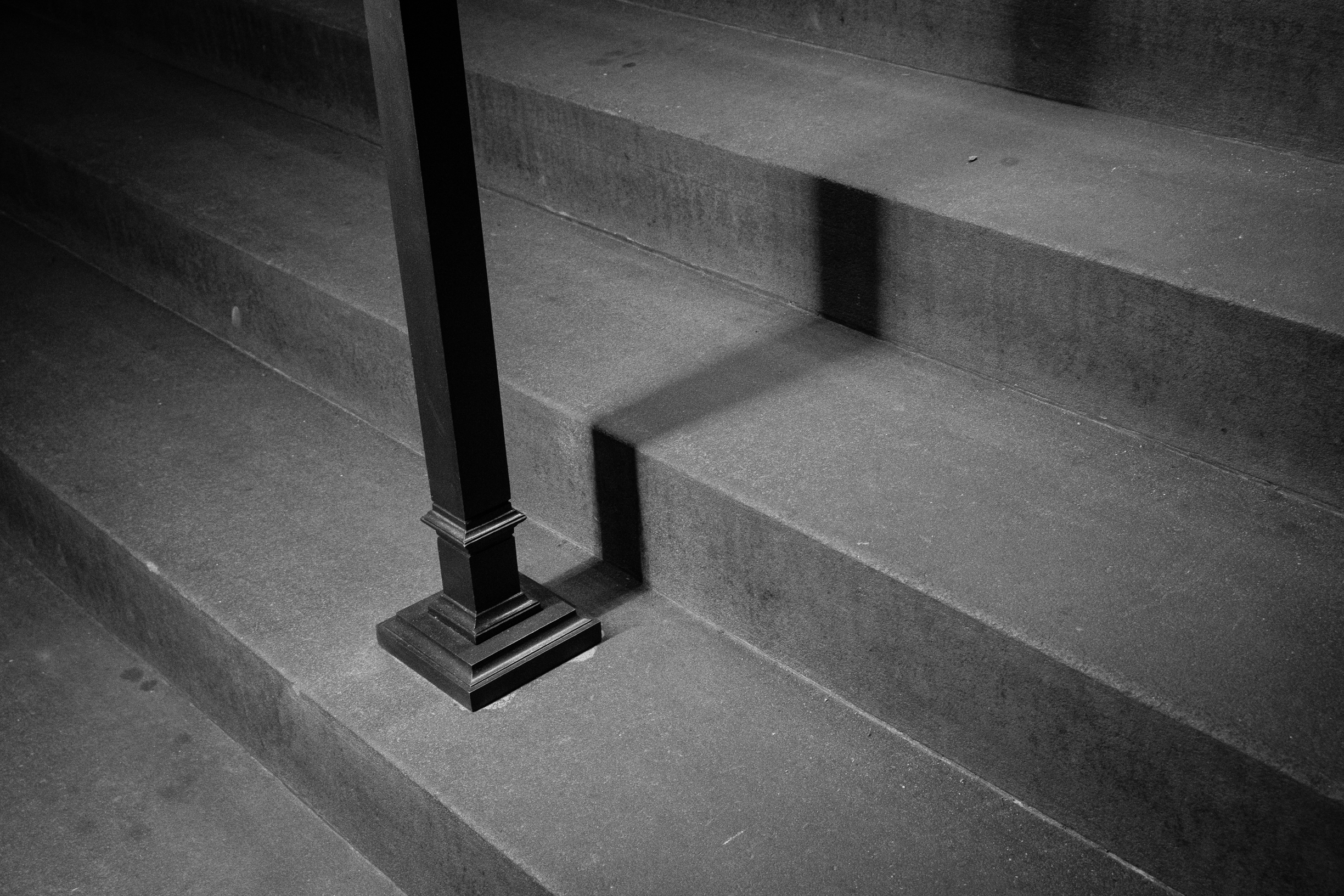 A shadow forming a line.