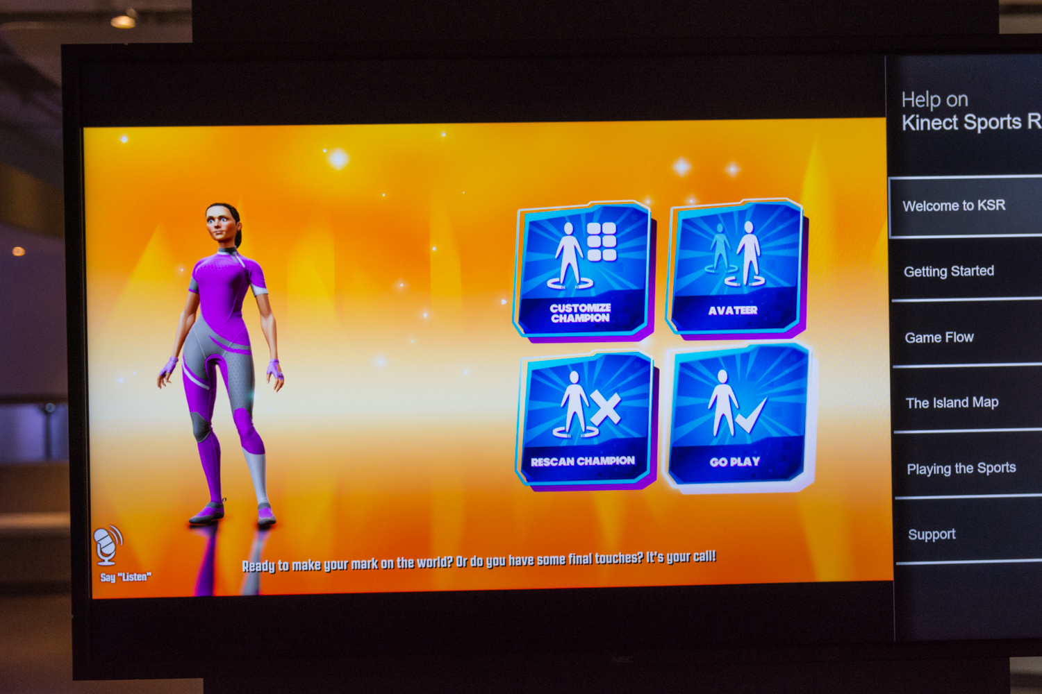 Female Kinect Sports Mike, aka my sister.