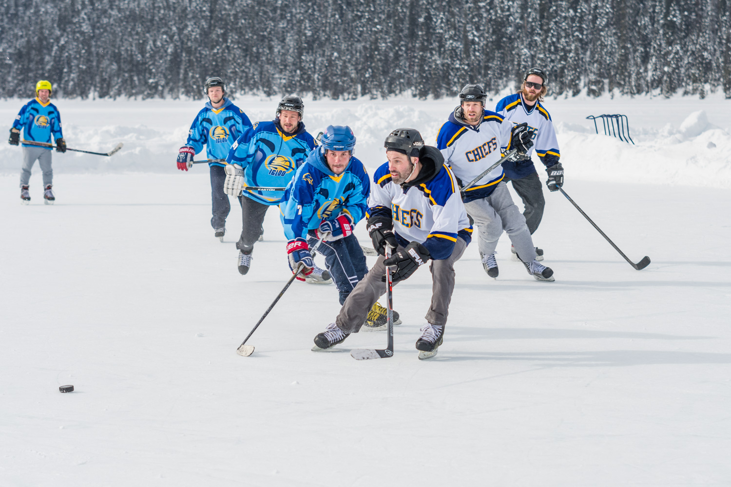 The semi finals of the Lake Louise pond hockey tournament. Another one of my favourite photos.