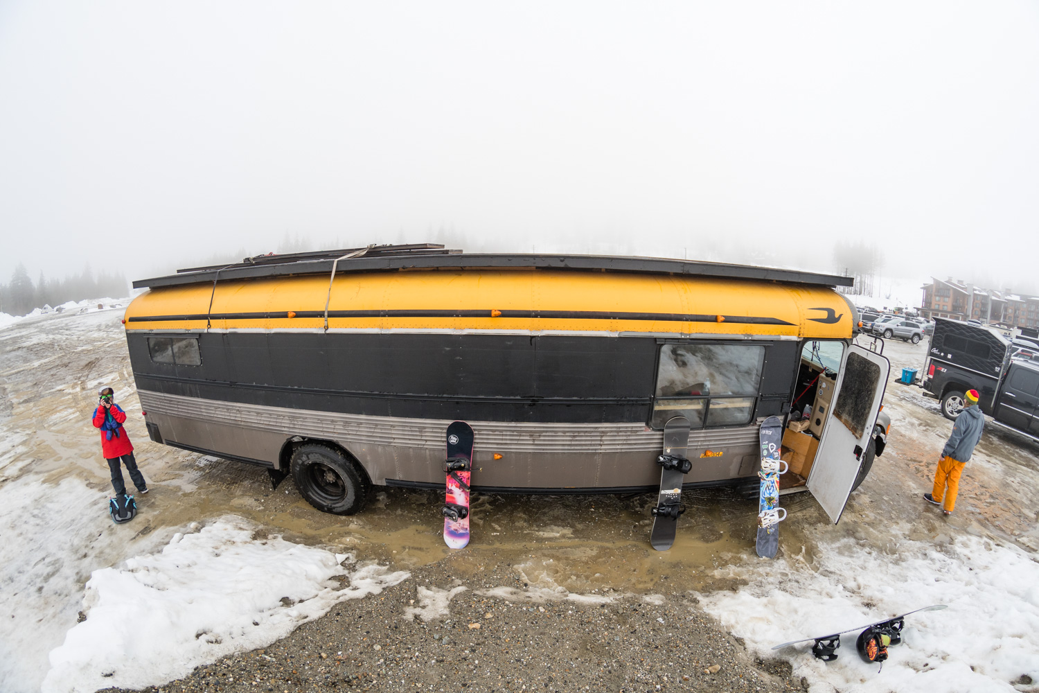 Arriving at the ski hill in an old school bus was definitely quite the experience. Way better than a limo.