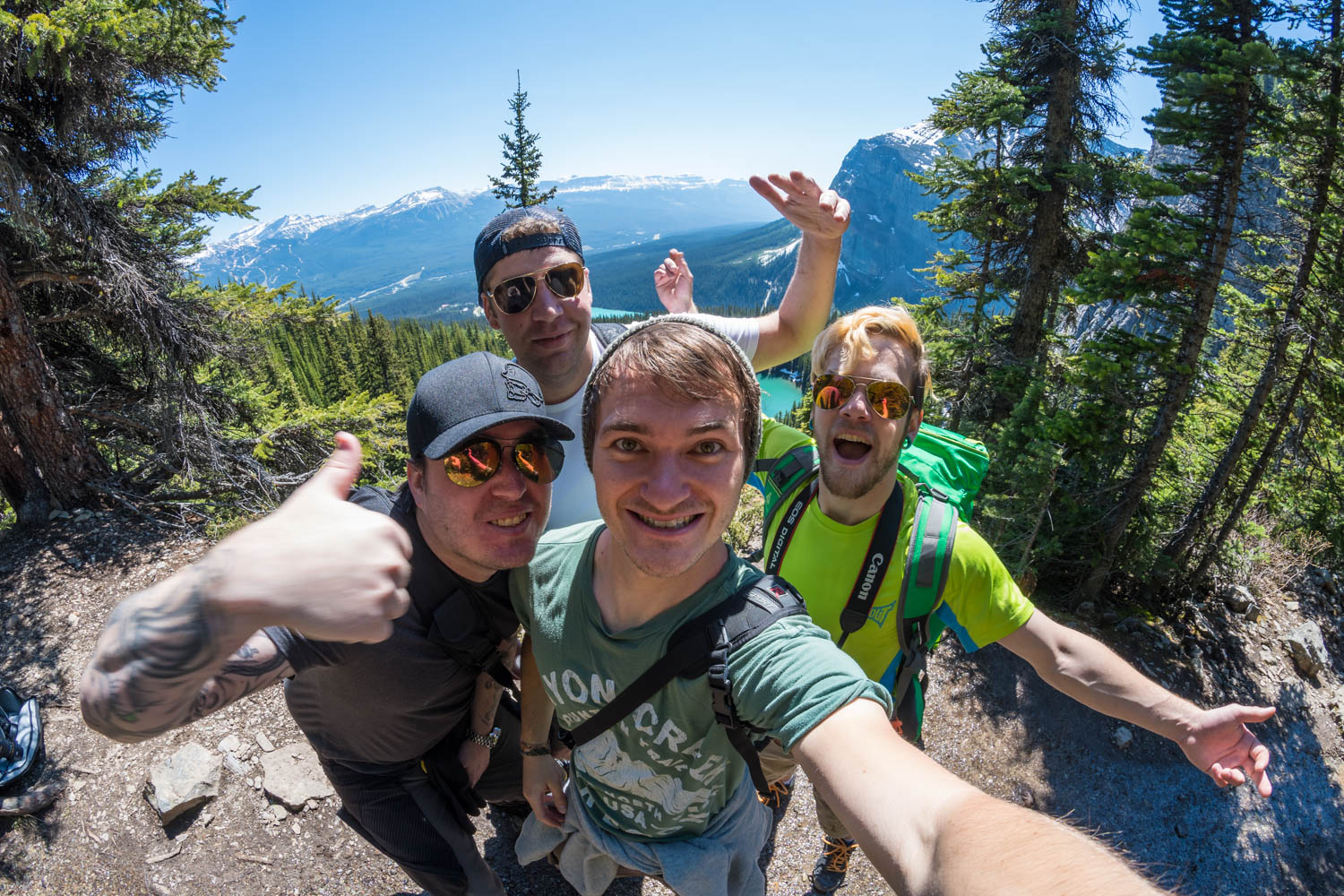 In the mountains with the lads.