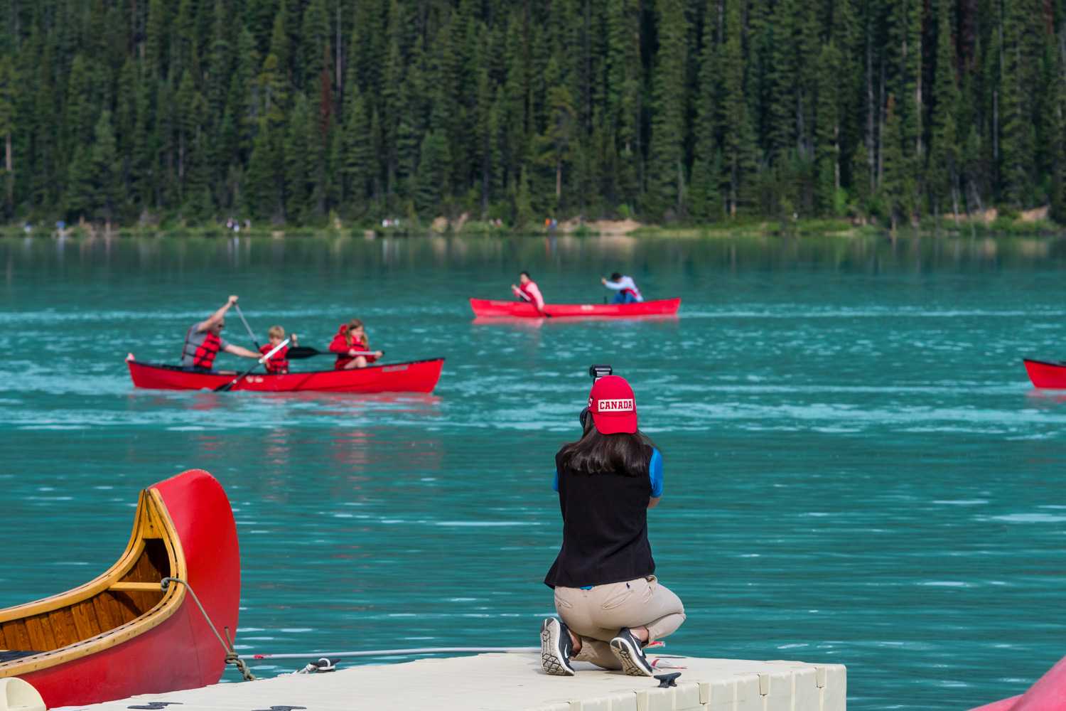 There are a canoe race, for both guests and staff.