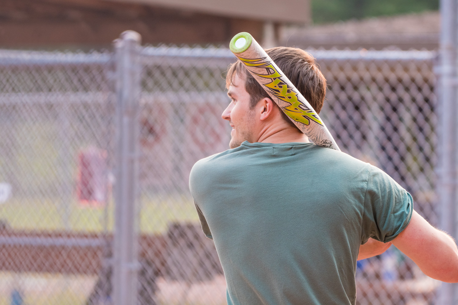 Me having a go at softball. I did actually play in a few games. Where I lacked in skill and experience, I tried to make up for in running speed.