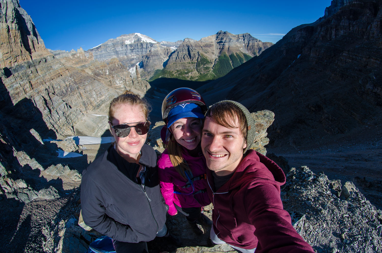 A the top of Sentinel's Pass, the base of Mount Temple.