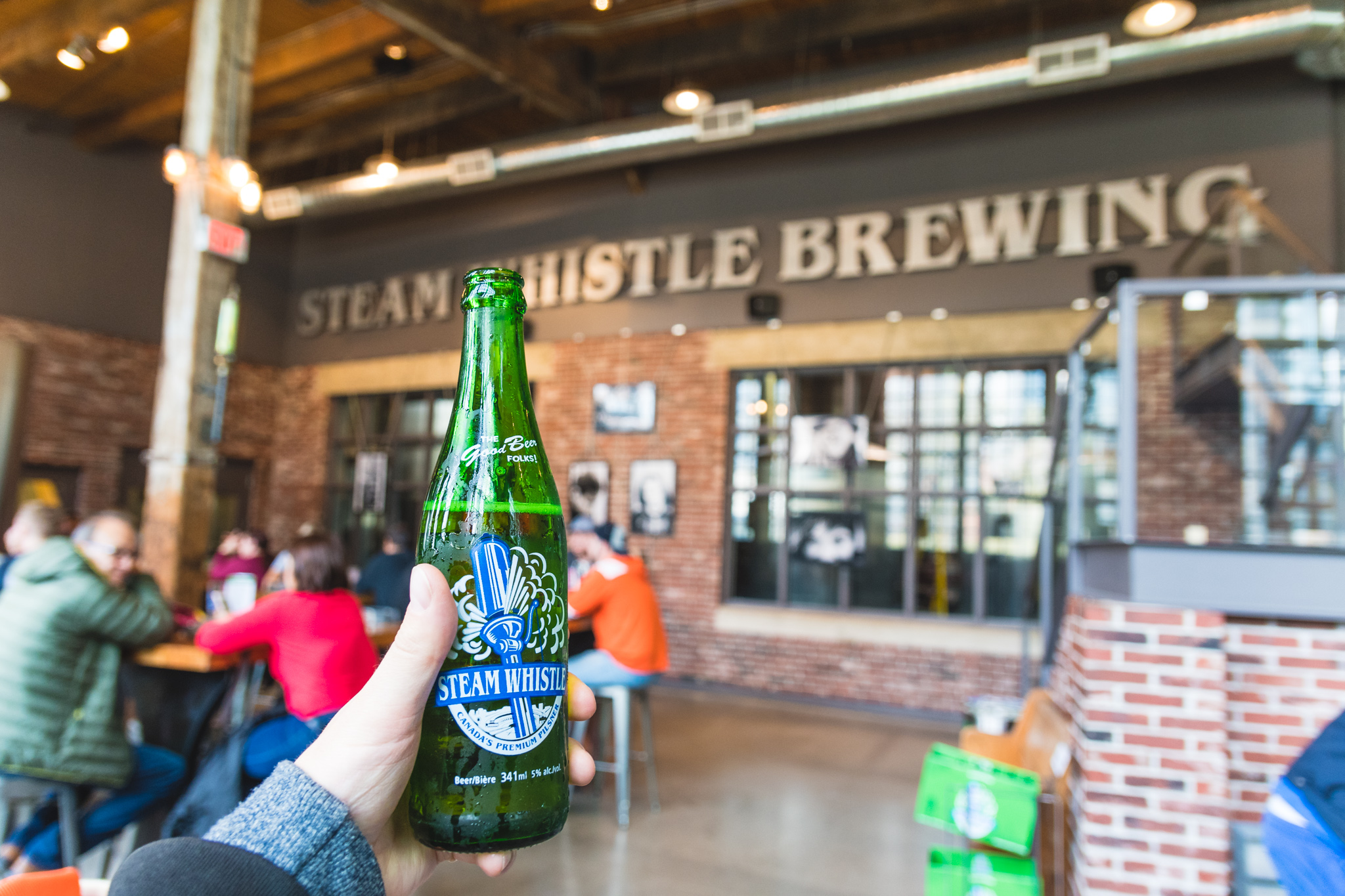 Touring the Steam Whistle brewery. Steam Whistle are a great company having won many awards. Their beer is really nice to.