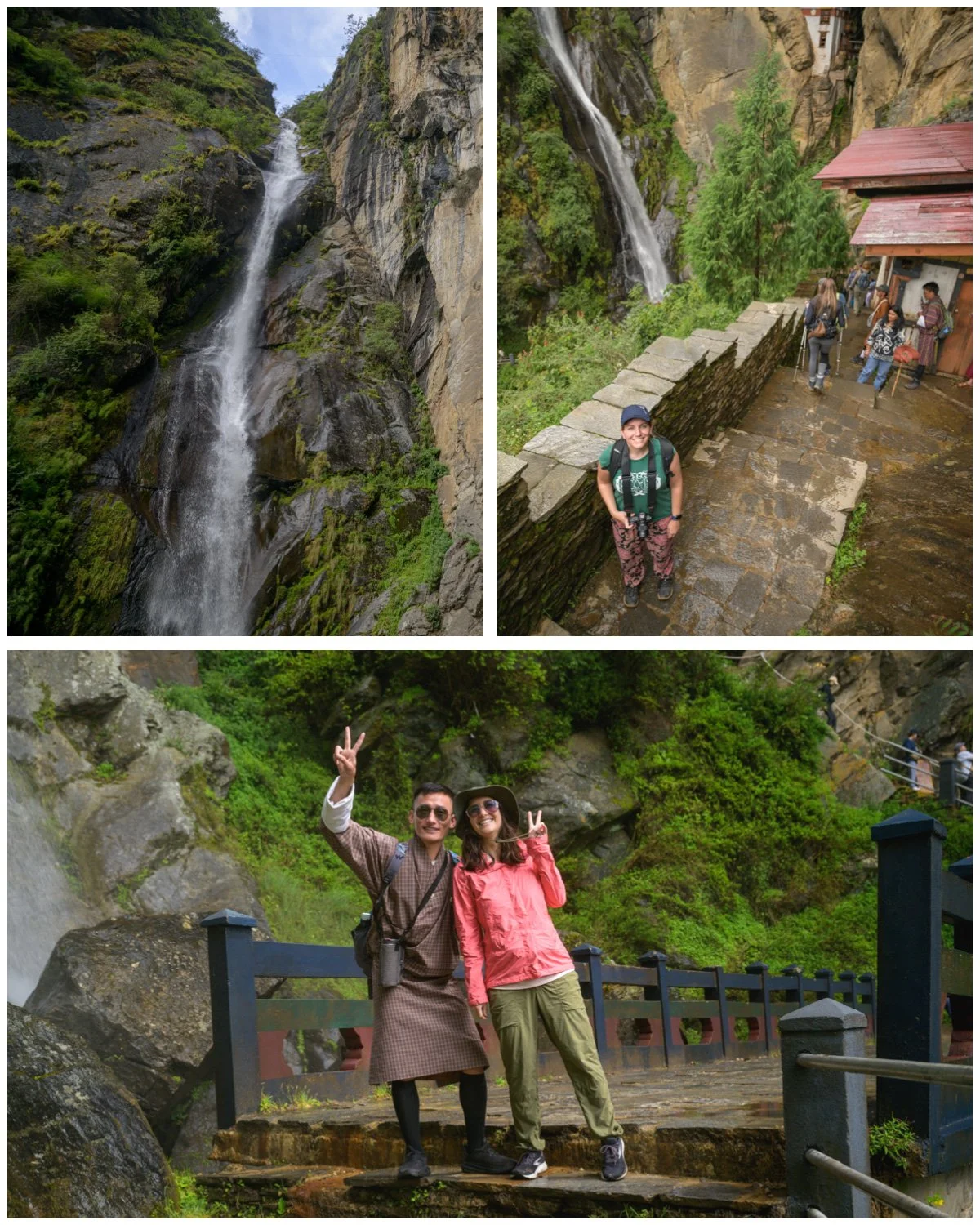  The lowest point of the trail passed a tall, powerful waterfall, that had been completely obscured by the stone hillside. 