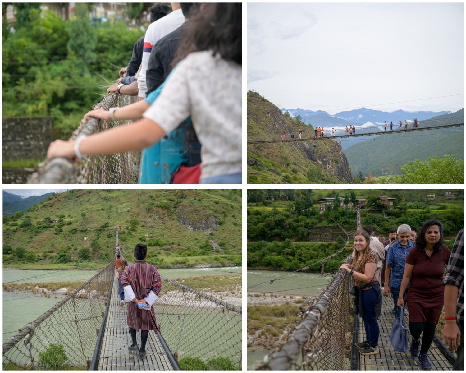  This day was mostly a travel day as we drove from Thimphu to Punakha. After arriving into Punakha we had time to cross the alarmingly bouncy suspension bridge over the Puna Tsang Chu mountain river, a cloudy rock flour saturated river whose headwate