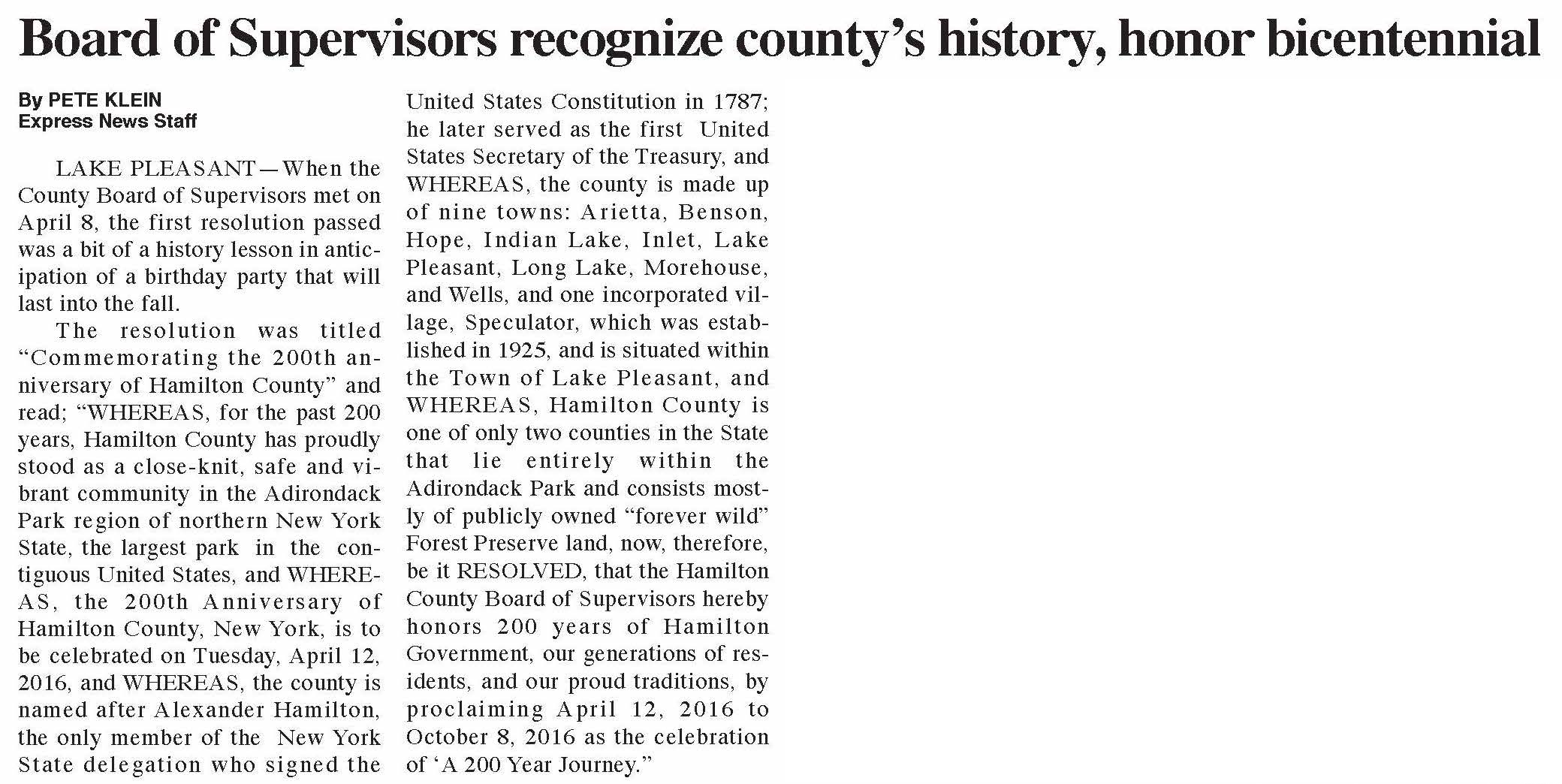 Hamilton County Express, 4-14-16