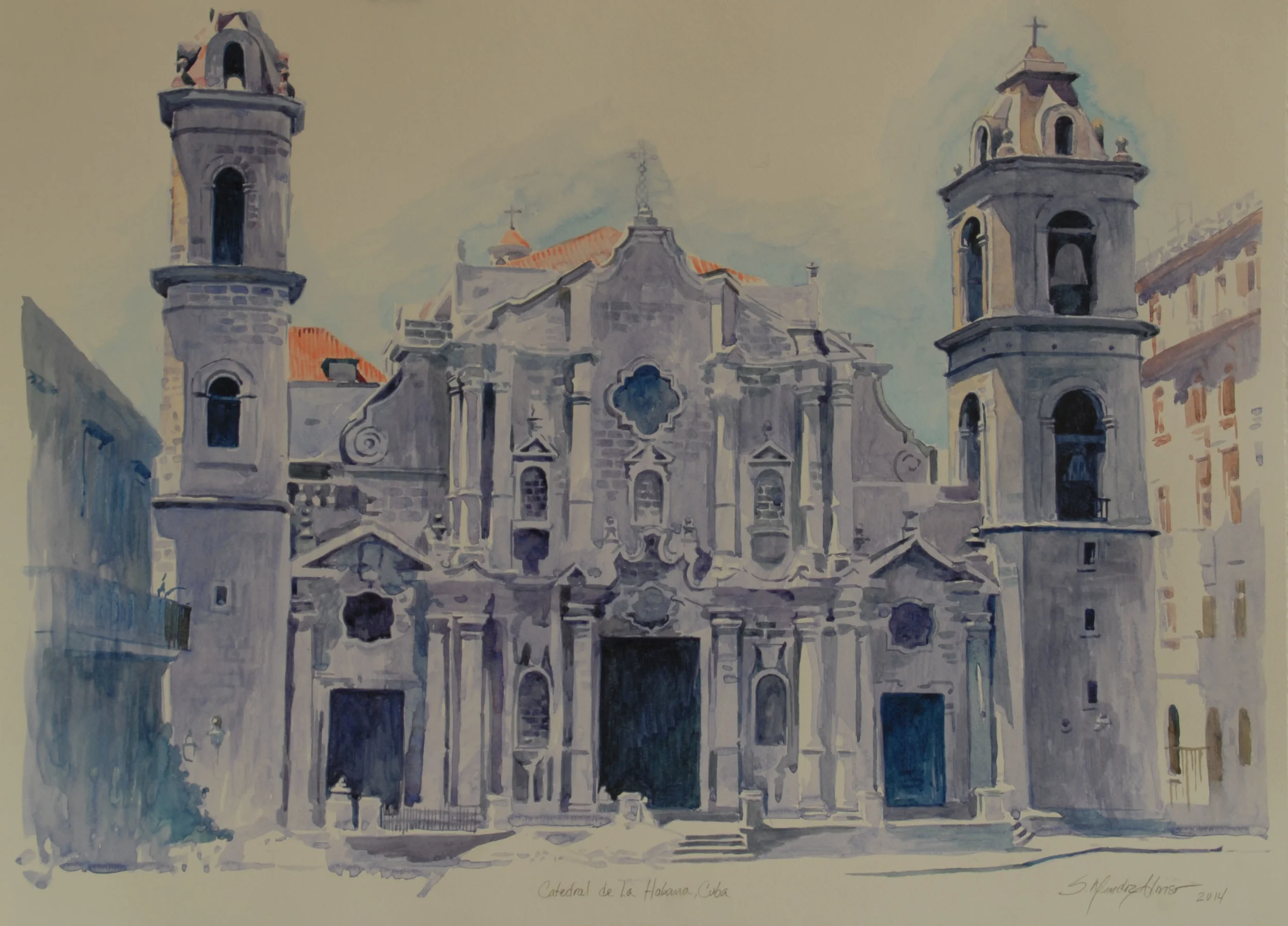 Cathedral de Habana, Cuba Watercolor.jpg