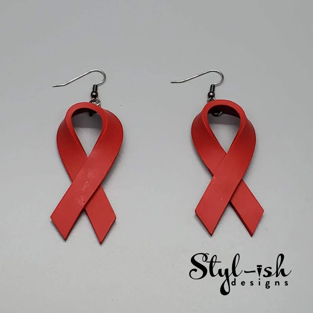 Awareness Ribbon Earrings (R/L/R)