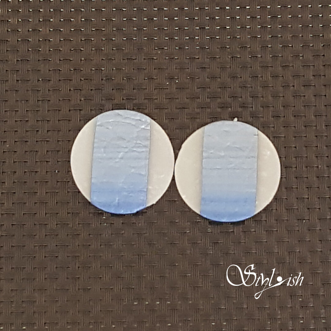 Paths Post Earrins (White/Bule)