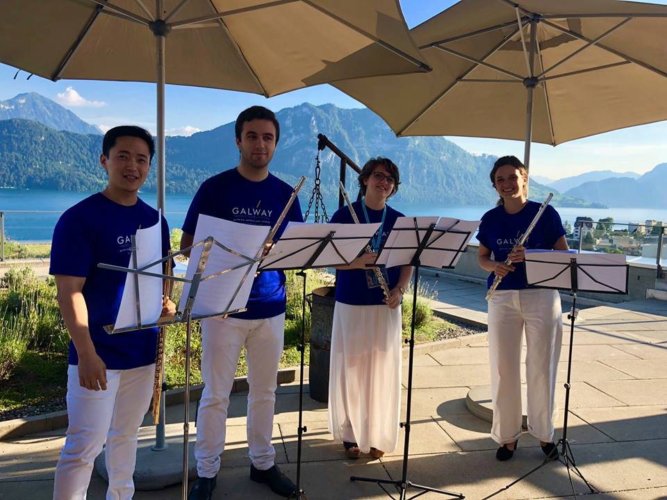 Students performing in town