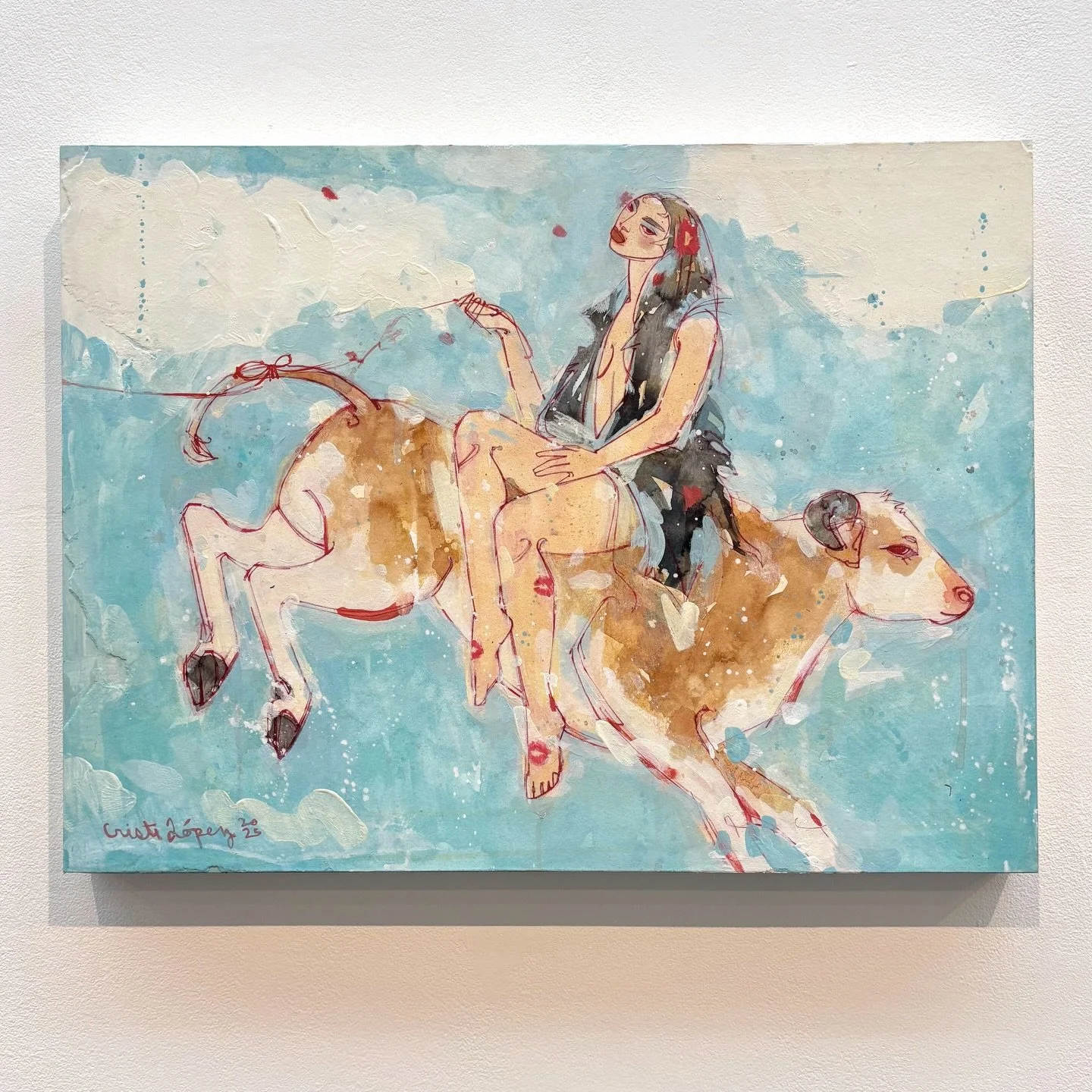 Godgifu, 2025
Colored pencil, acrylic, and collage on paper mounted to cradled wood panel, 18&rdquo; x 24&rdquo;
❣️ sold

I realize I&rsquo;m way too picky with which pieces I share on my feed, so here goes sharing more! 🤓 I had the honor of display