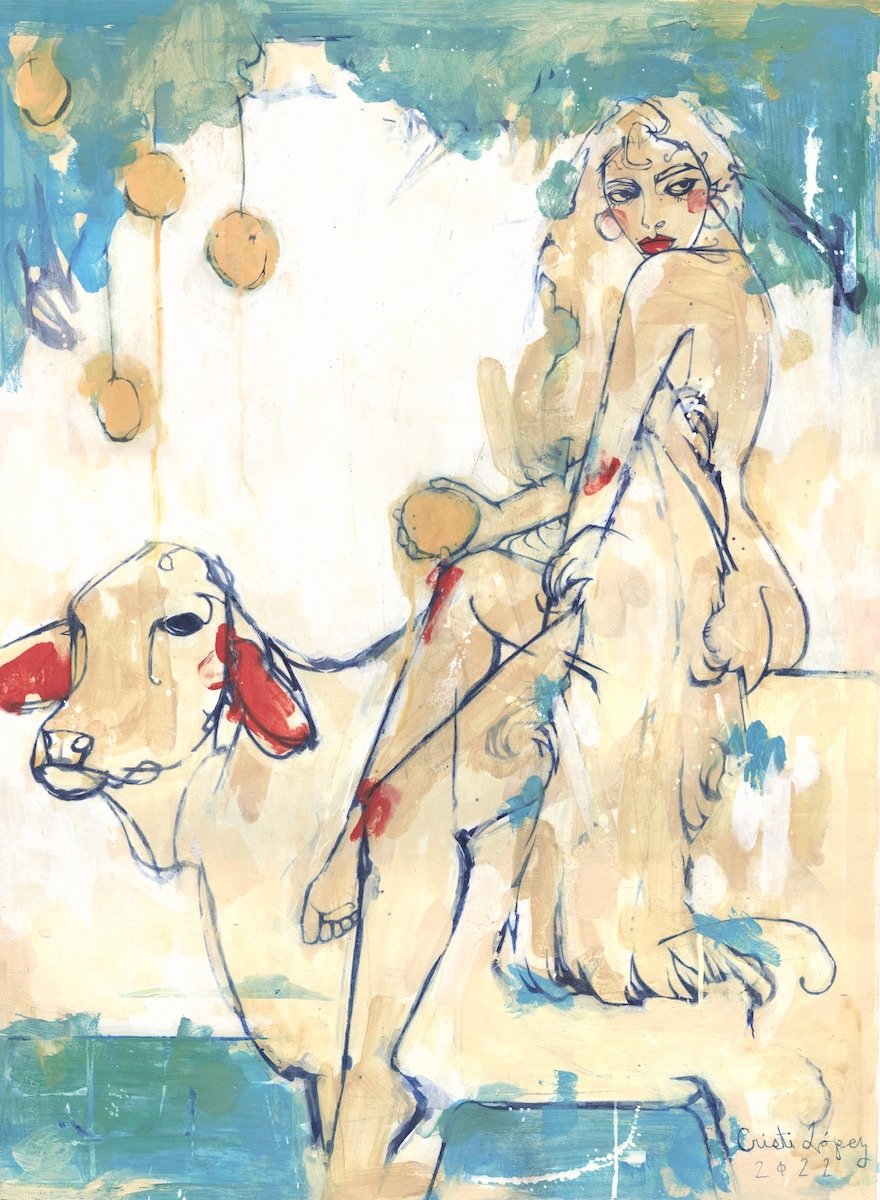 V de Vaca , 2022
Colored pencil and acrylic on paper; 22” x 30”
PRIVATE COLLECTION