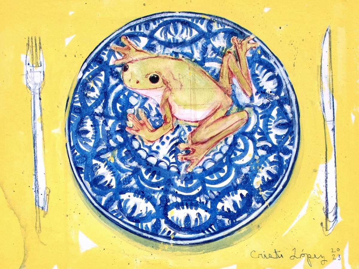 Sapo , 2023
Colored pencil and acrylic on paper mounted to panel; 12” x 9”
PRIVATE COLLECTION