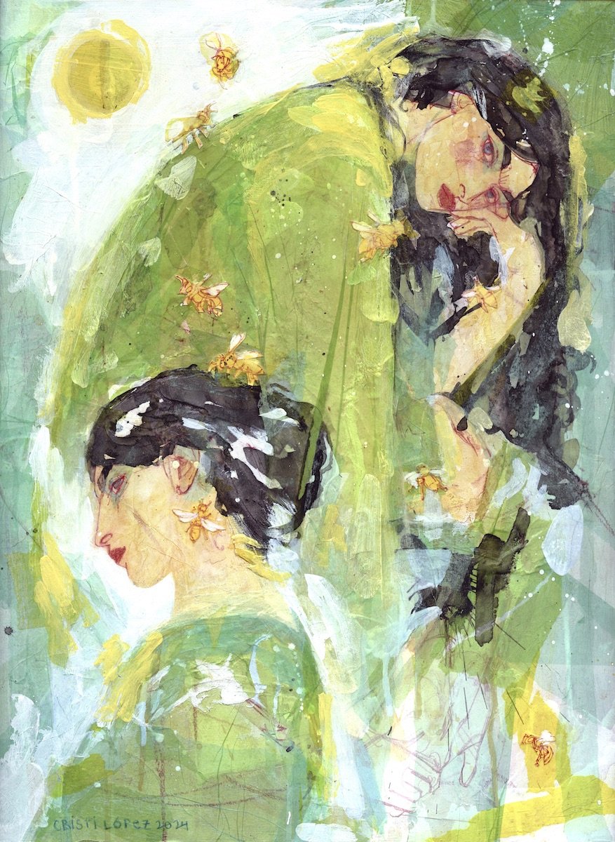 June Gap, 2024
Colored pencil, acrylic, and collage on paper mounted to panel; 18” x 24”
AVAILABLE