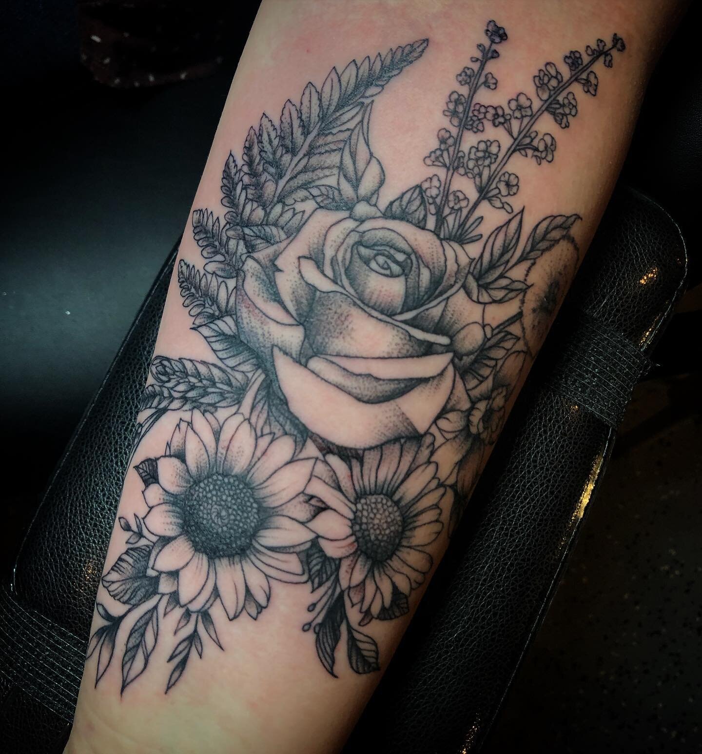 Sunflower And Rose Arm Tattoo | Best Flower Site