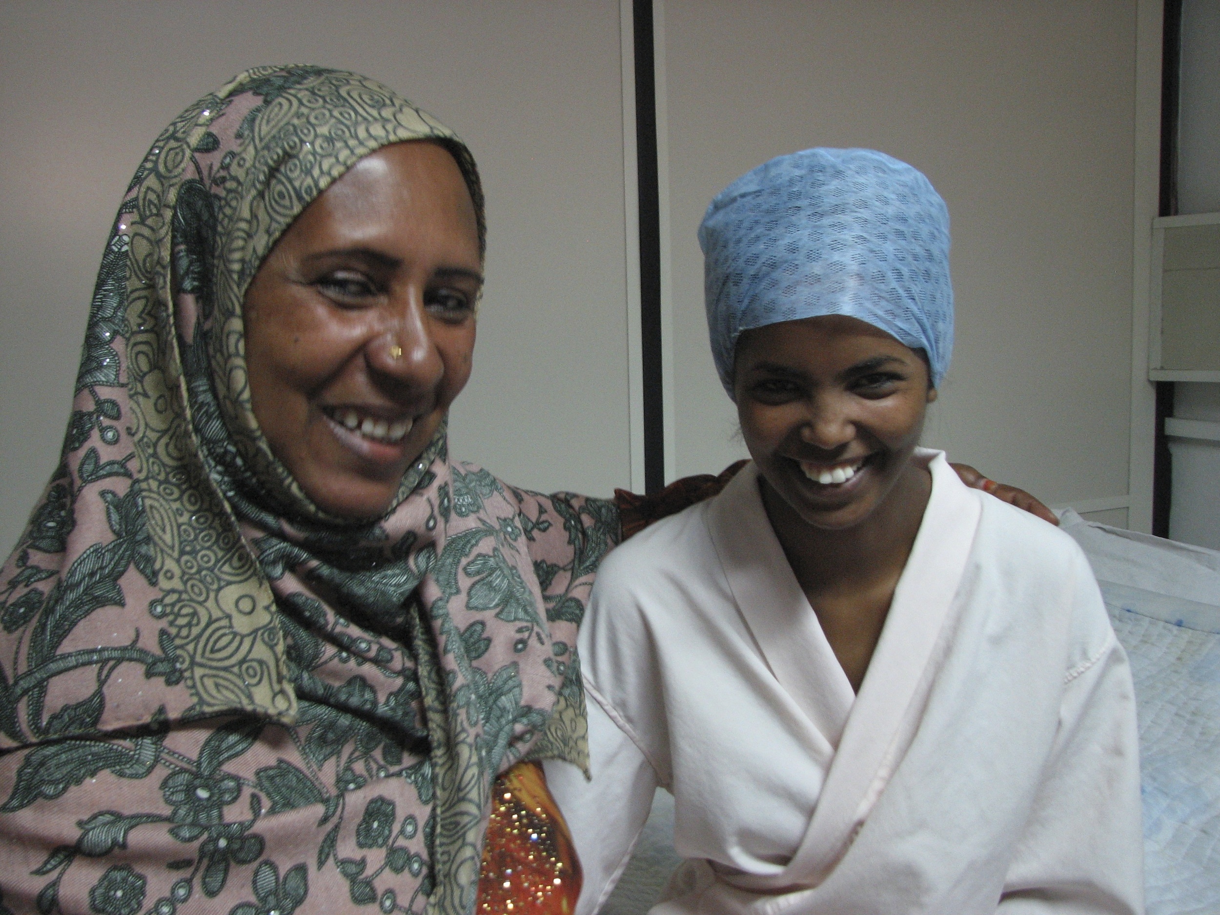Aziza with her mother