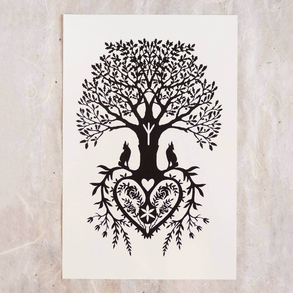 "Tree of Life", 2008. Scherenschnitte . Used by permission of the artist. See addendum for additional information.