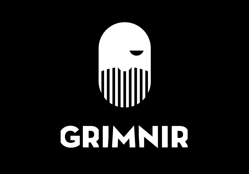 Grimnir's logo depicts a long-bearded head with a single eye—the North Germanic Odin. The Old Norse proper noun Grímnir is one of the god's many names. Image: Grimnir