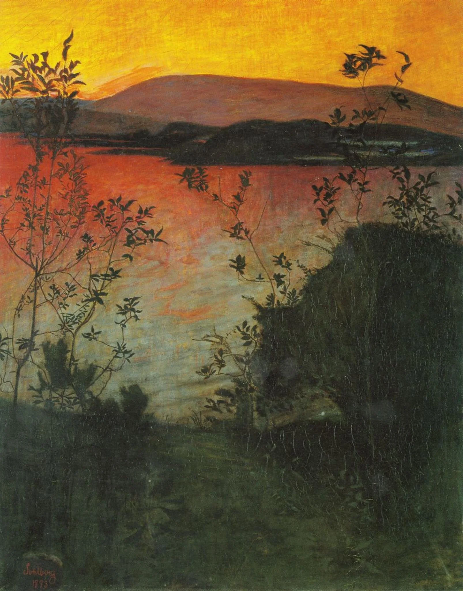 Harald Sohlberg, Natteglød (English 'evening glow'), 1893. Oil on canvas. Hella provided this image for use with this interview.