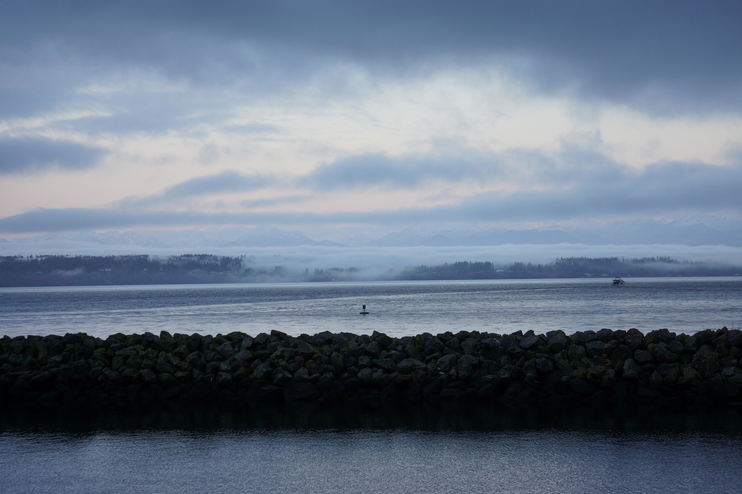 Fog Flows over Bainbridge Is. 1/19/2015