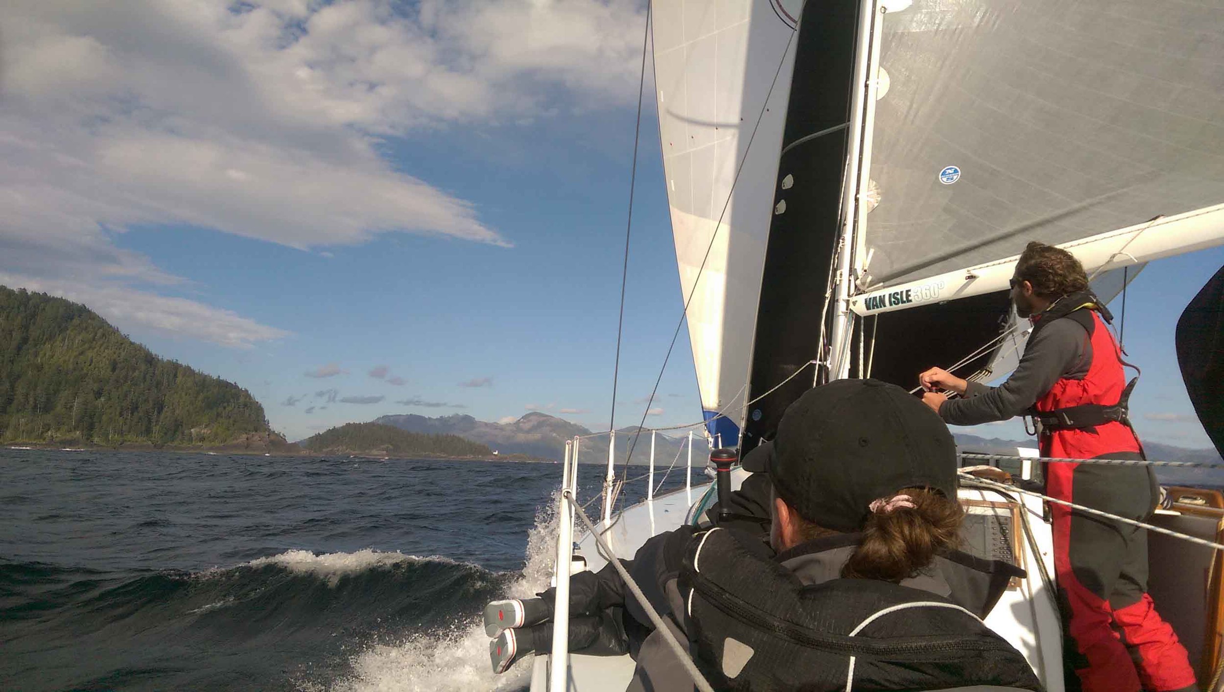 Ripping downwind to Winter Harbor.