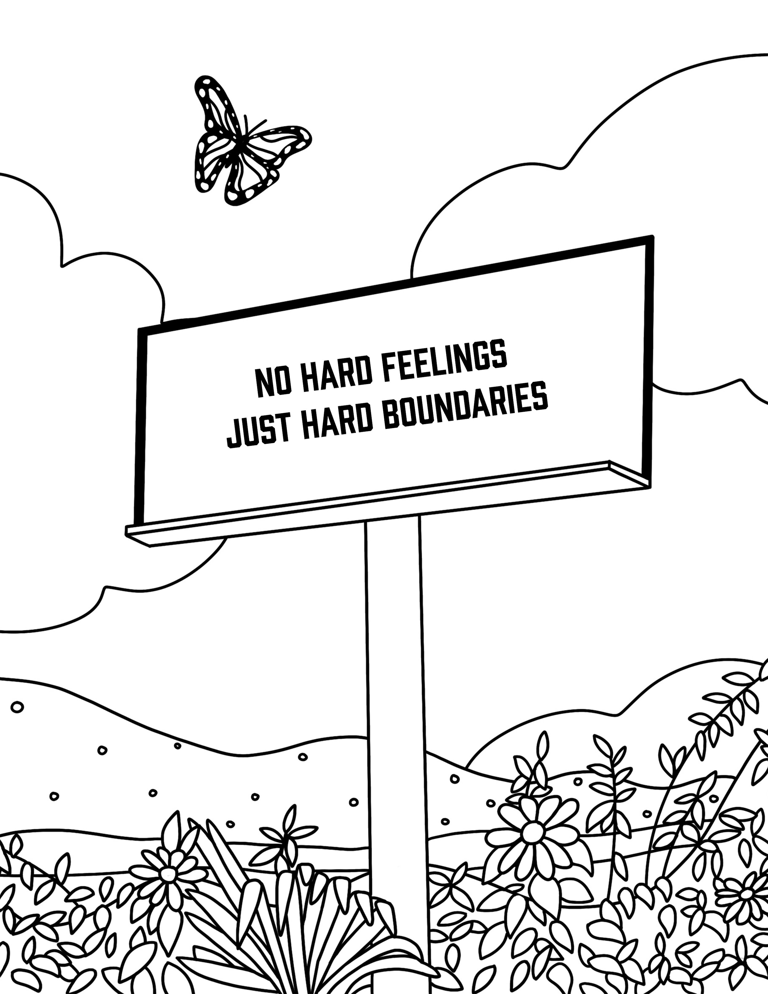 Free PDF "Boundaries" Coloring Sheet