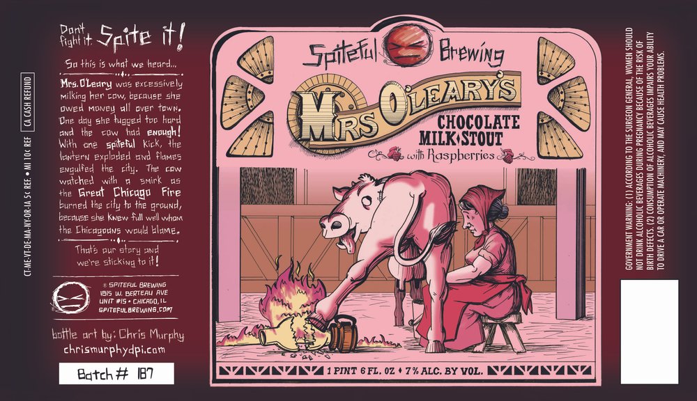 Mrs. O'Leary's Raspberry Chocolate Milk Stout by Spiteful Brewing