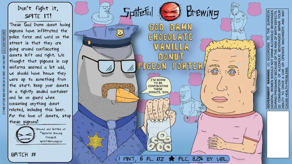 God Damn Chocolate Vanilla Donut Pigeon Porter by Spiteful Brewing