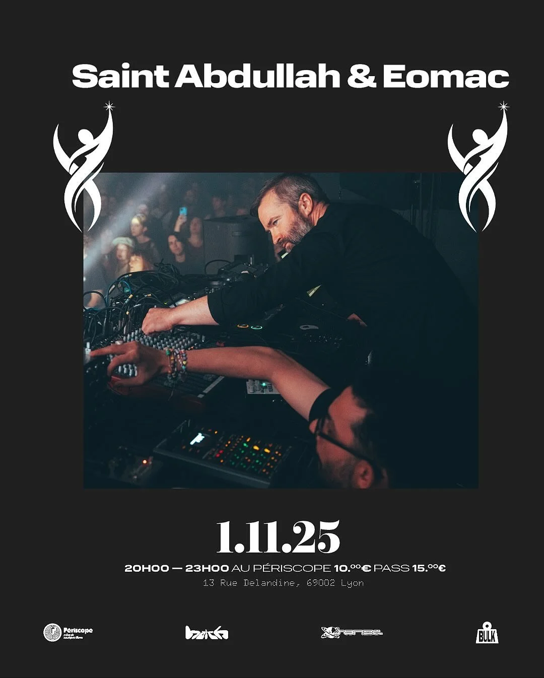The essential live collaboration of Saint Abdullah &amp; Eomac coming to LYON &amp; GEN&Egrave;VE this weekend!! 

This transcontinental project unites Iranian-Canadian brothers Mohammad &amp; Mehdi Mehrabani-Yeganeh (Saint Abdullah) with Irish produ