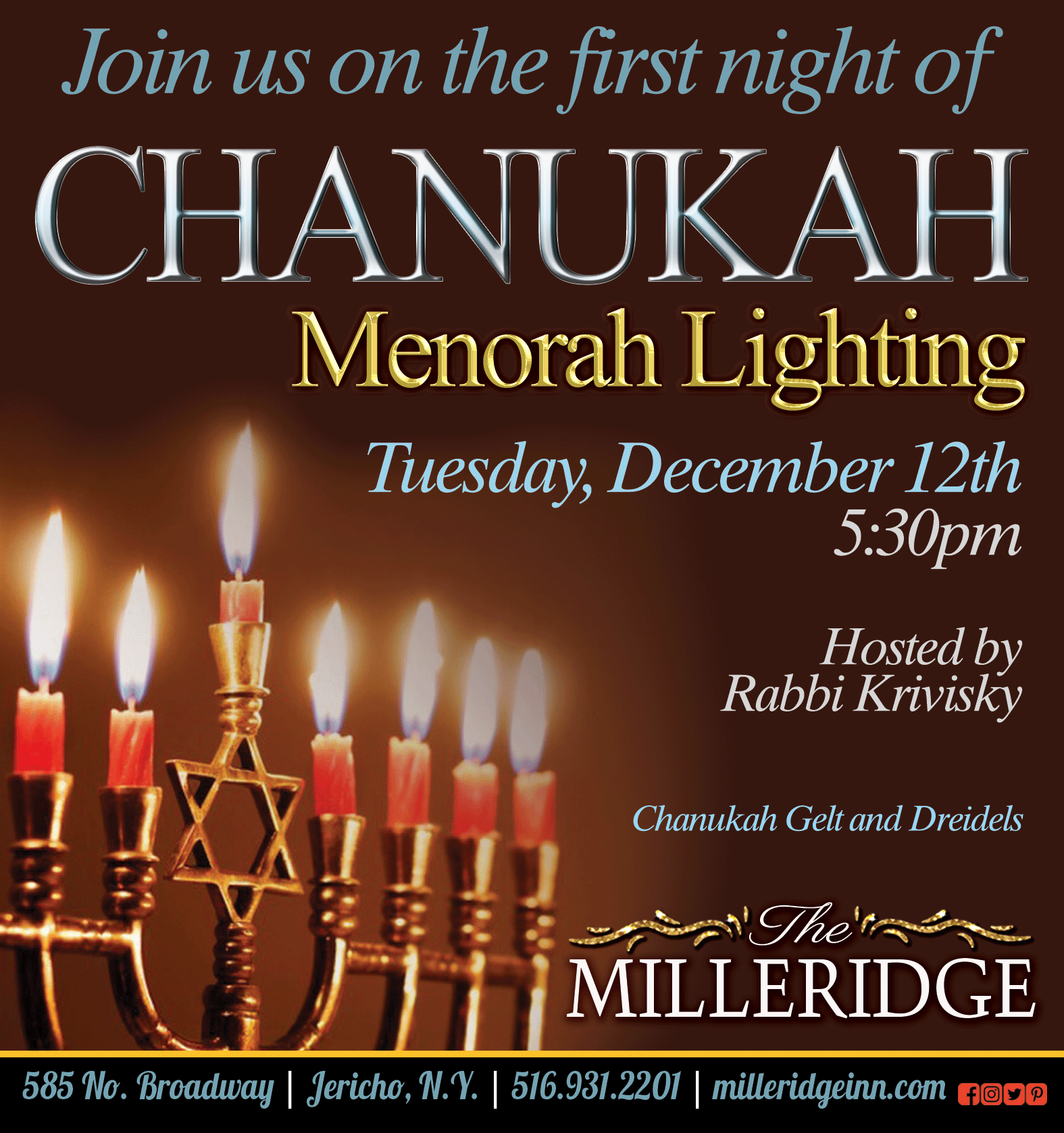 Menorah Lighting 1st Night of Chanukah