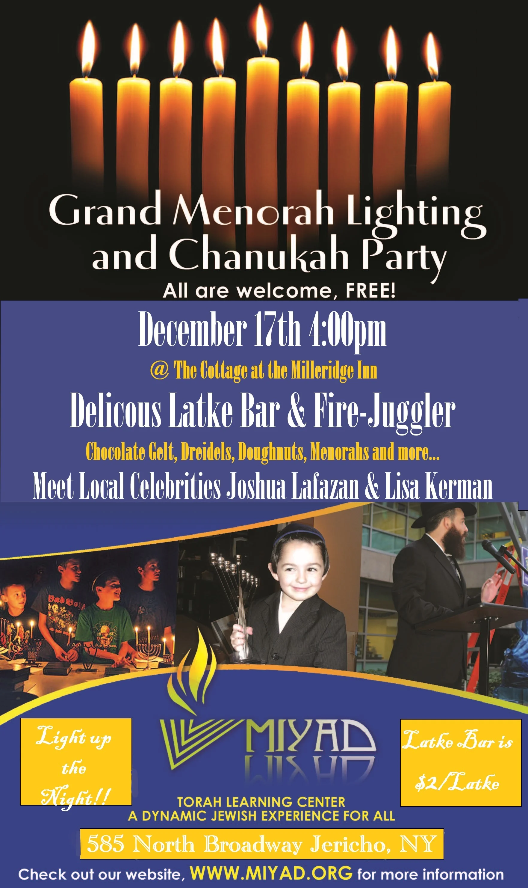 Chanukah Party & Grand Menorah Lighting
