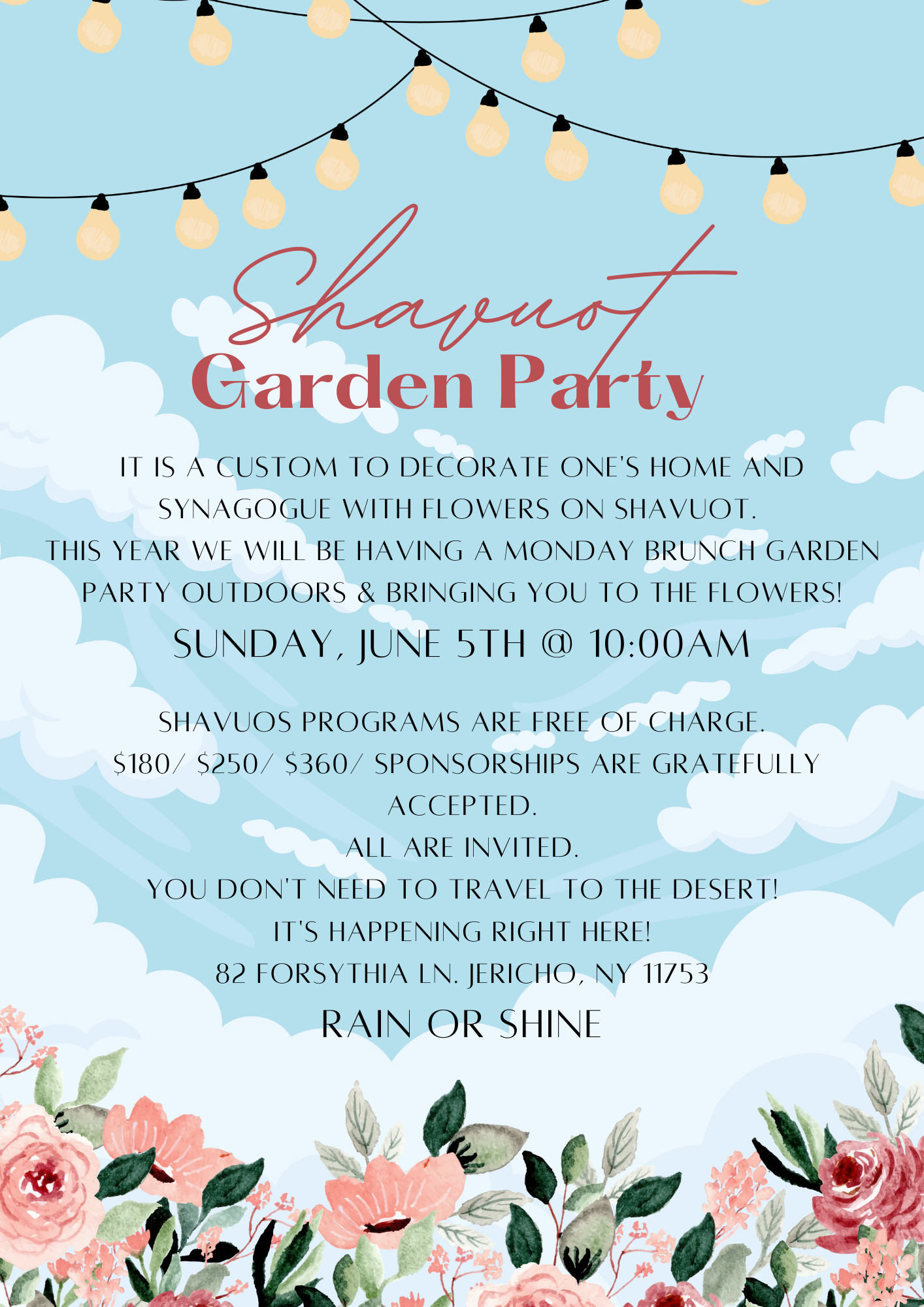 Shavuot Garden Party