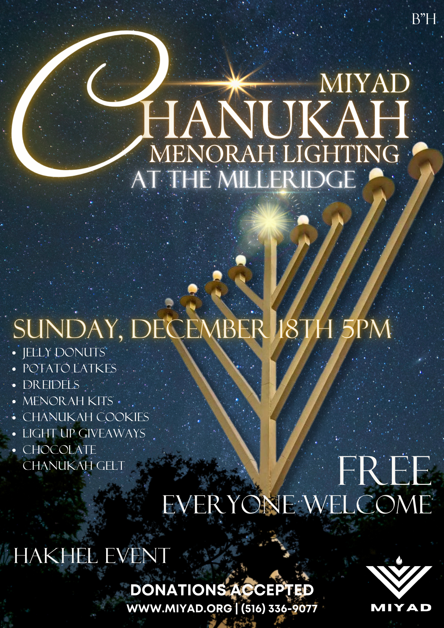 MiYaD Chanukah Menorah Lighting