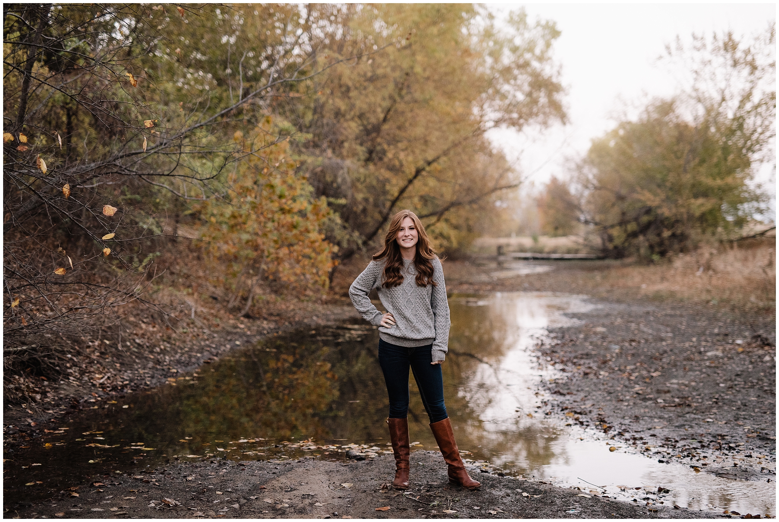 oklahoma wedding photographer portrait senior high school outdoor beautiful nature wichita kansas river stream water