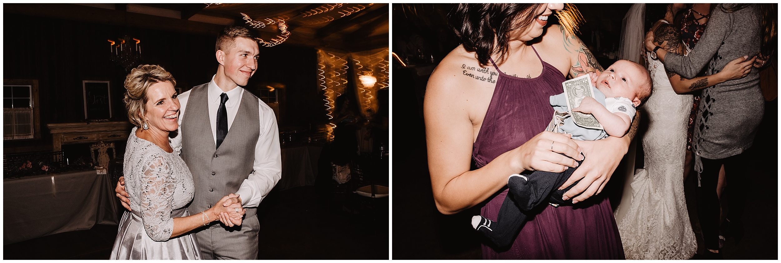 rustic timbers viola kansas oklahoma wedding photographer champagne toast friends family reception party dancing music kids