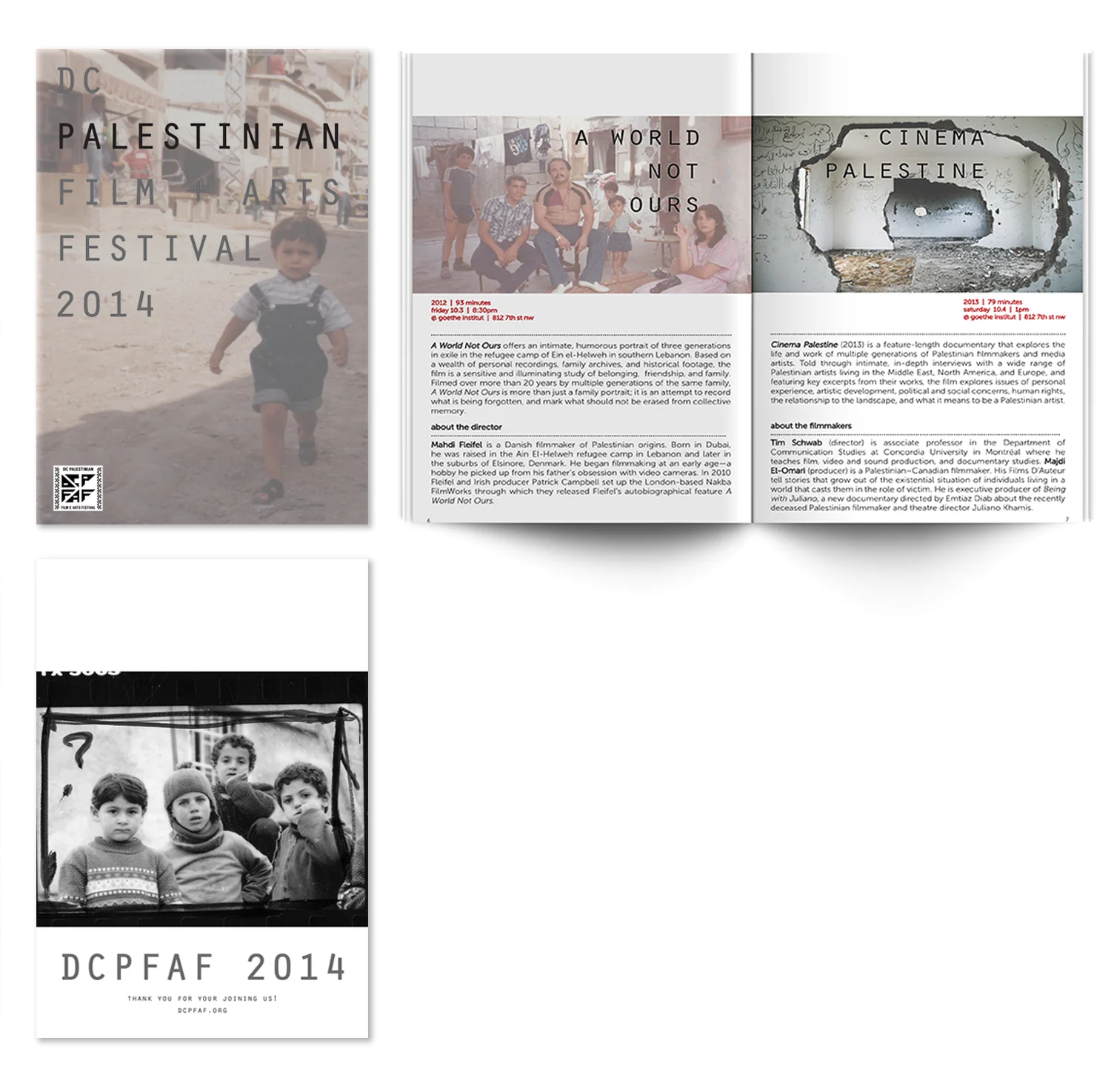 2014 | program DCPFAF 2014 was a tribute to the children of Gaza who perished in the Israeli offensive, 'Operation Protective Edge' just two months earlier. I designed the program as a tribute to them as well.