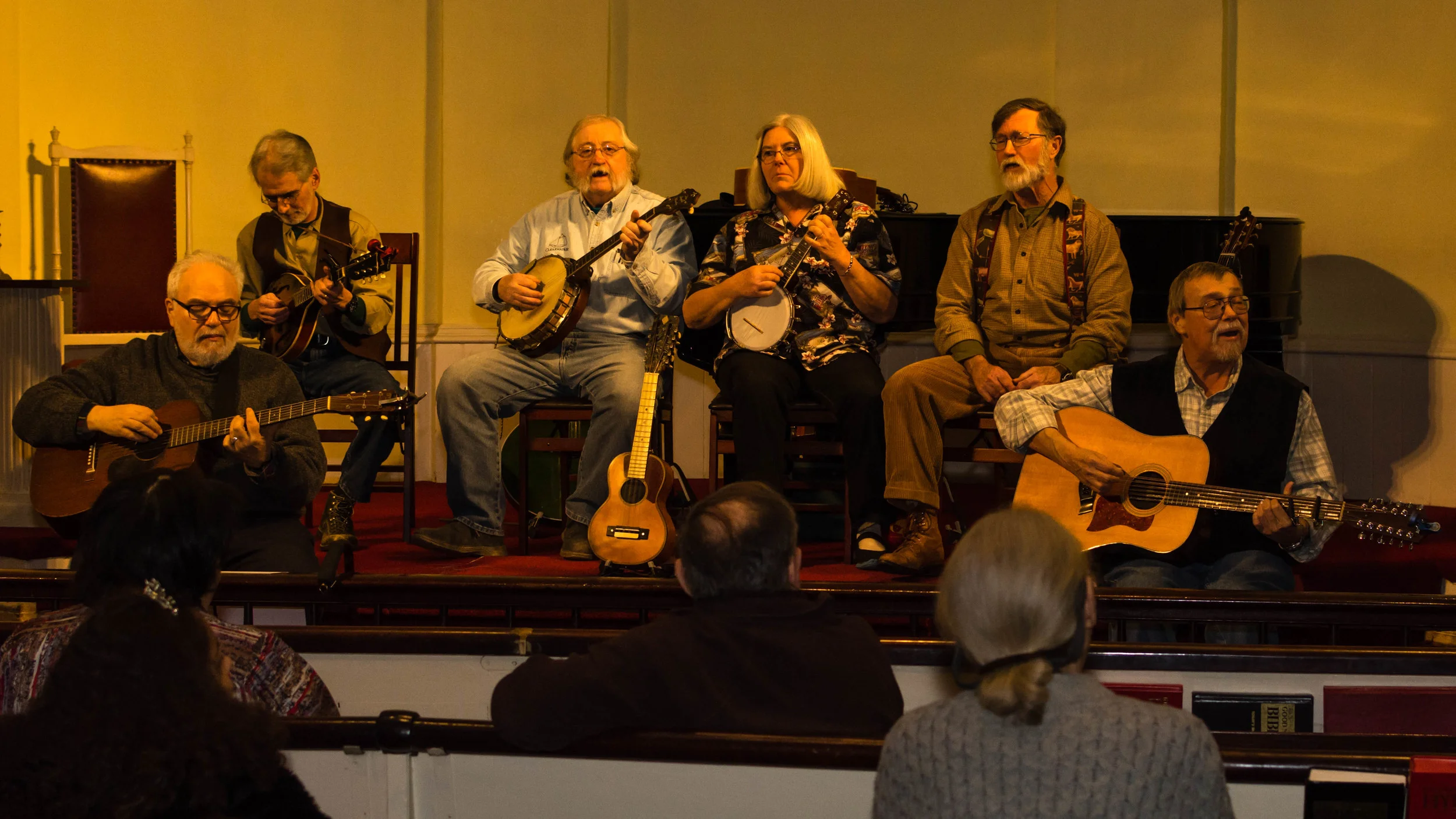 New York, NY (March 6th 2016) (l-r) Steve Suffet, Jerry Korobow, Rick & Donna Nestler, Geoff Kaufman and Jan Christensen at the Third Annual Pete Seeger Memorial Sing Along & Clearwater Benefit at John Street United Methodist Church.
Photo/Edit by Eric J. Hebert
(c)2016 Bast Productions. All rights reserved.