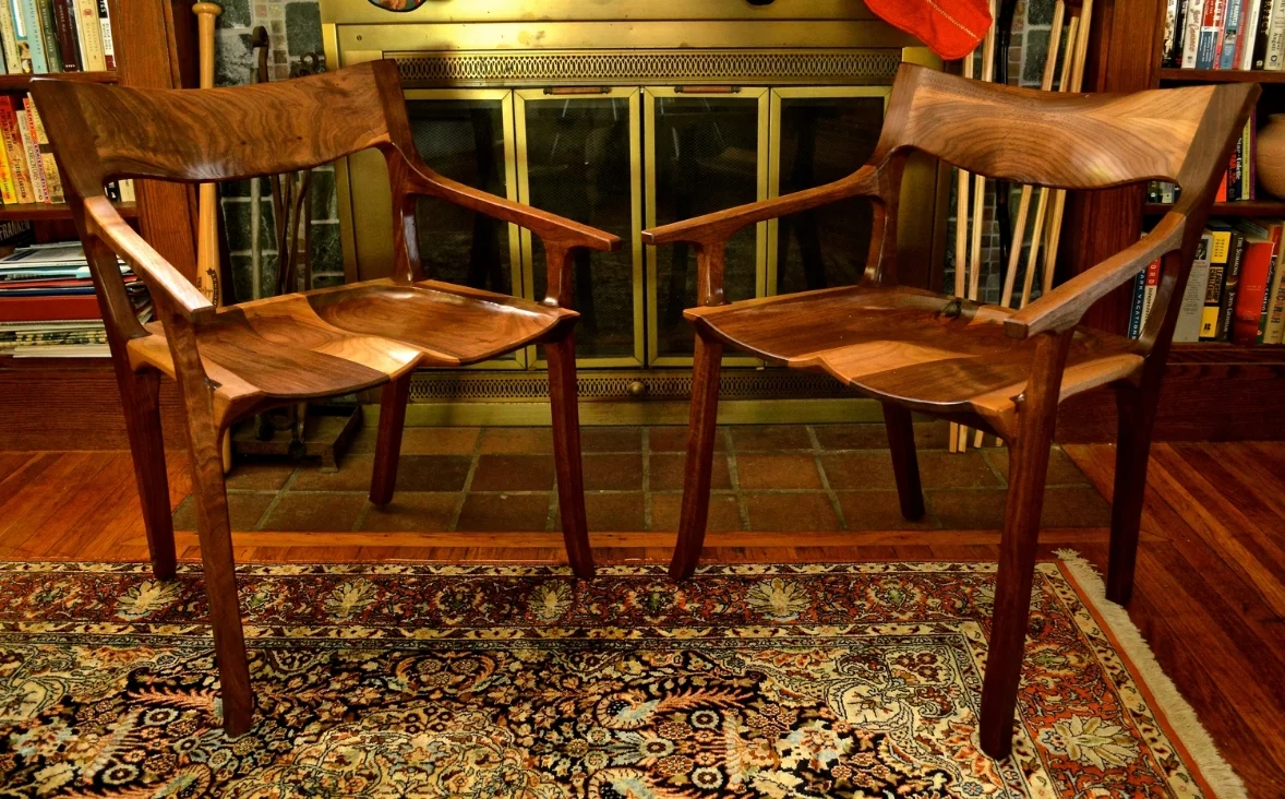occasional chairs in walnut