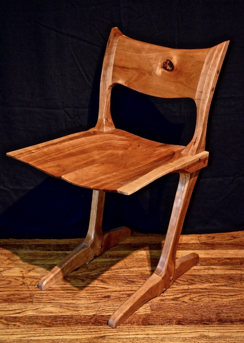 my take on George Nakashima's conoid chair- low backed in cherry